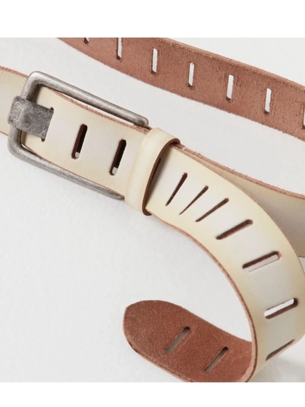Free People We The Free Jona Belt ivory Distressed NWOT
